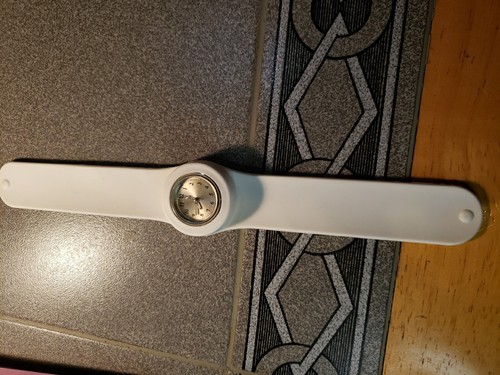 White silicone slap watch - white,