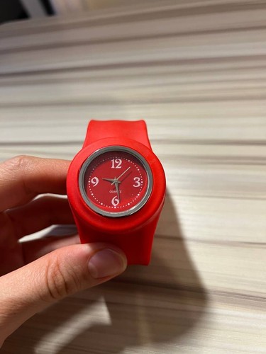 Red slap bracelet quartz - bracelet, watch